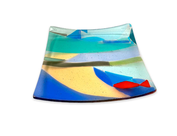 fused glass tray