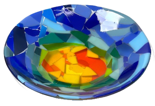 Fused glass bowl, Verbeek Glass Studio, Toronto