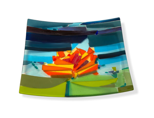 fused glass tray